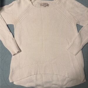 LOFT Women's Classic White Sweater. Kept folded. Slightly longer back
